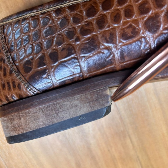 Bruno Magli Pilota Men’s Brown Croc Embossed Leather Loafers Italy SZ 11.5M - Picture 7 of 8